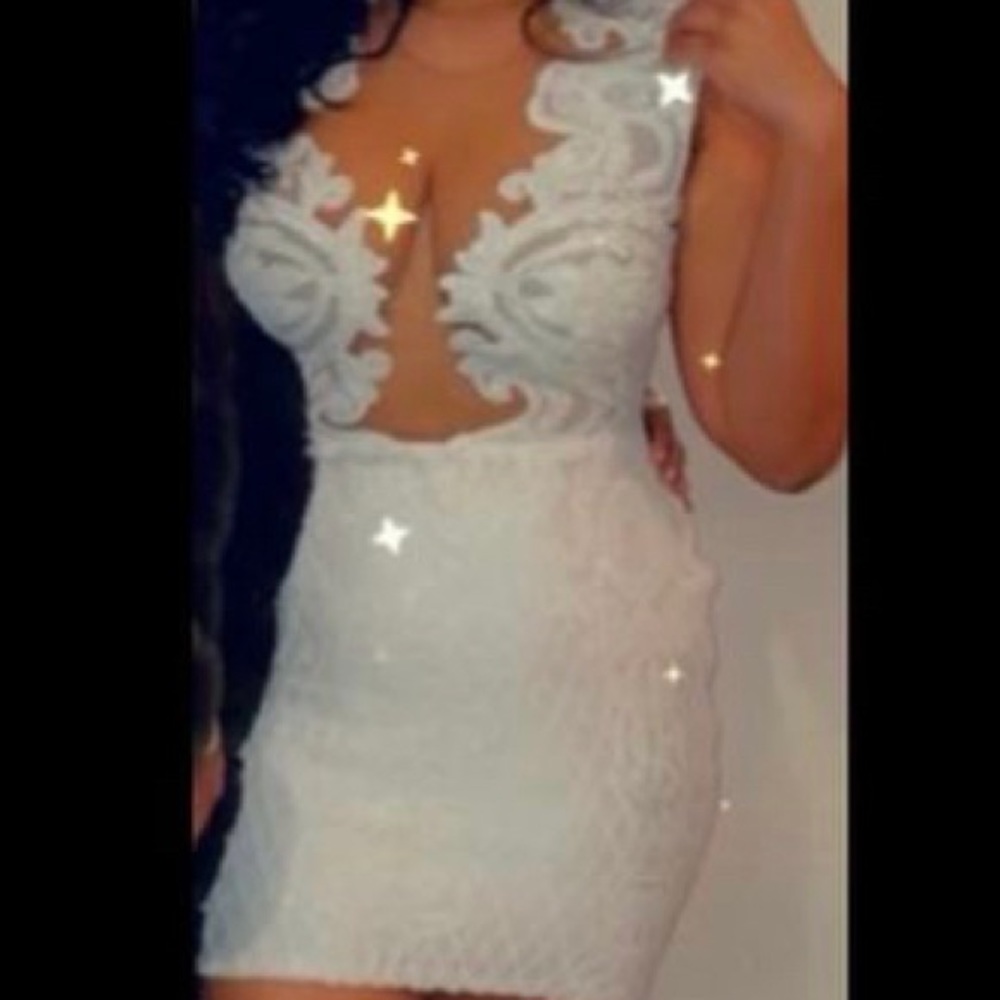 Custom Made M/L/ White Sequence/ Sheer/ Condition… - image 6